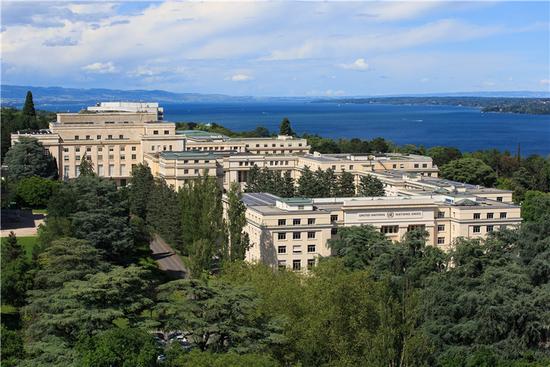 这是2016年6月17日拍摄的联合国万国宫。万国宫位于瑞士日内瓦，是联合国欧洲总部所在地。新华社记者 徐金泉 摄