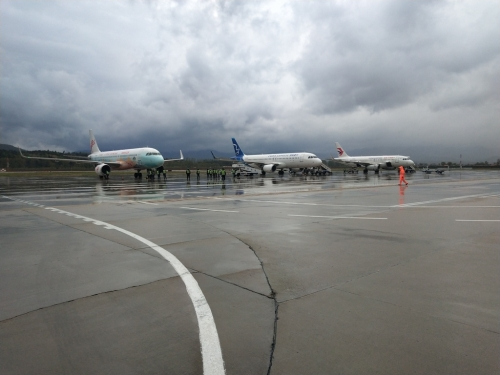 通化机场首次完成三架航班同场保障