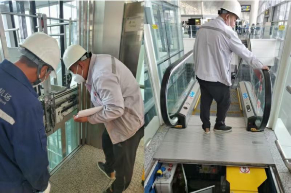 长春机场完成电扶梯设备年度检验工作