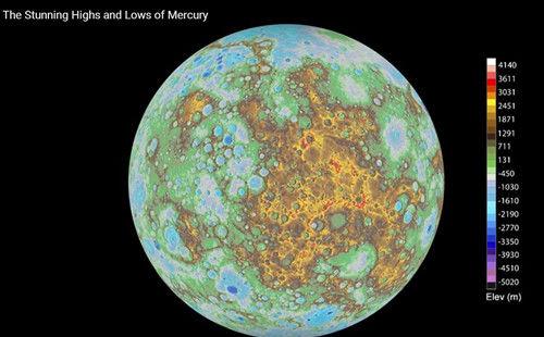 NASA绘制首张完整水星地形图 细节惊人