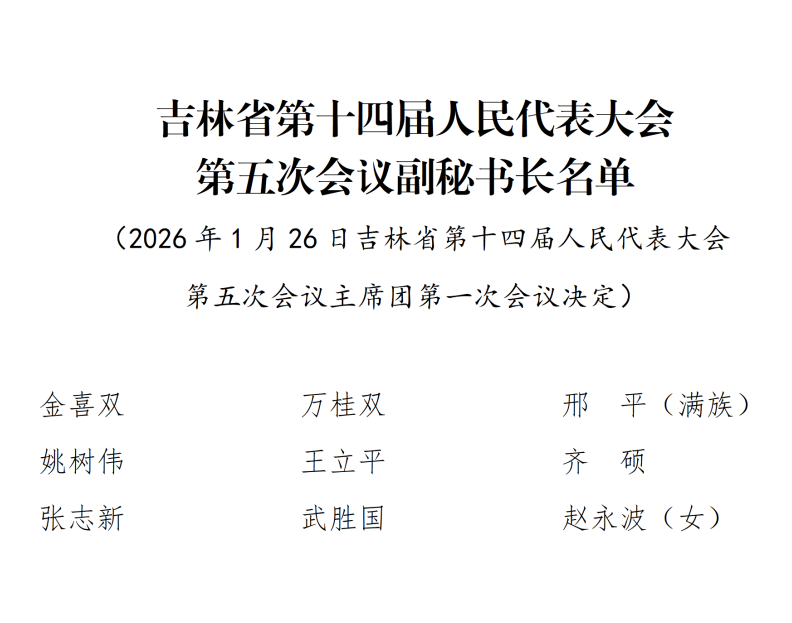 吉林省第十四届人民代表大会第五次会议副秘书长名单.png