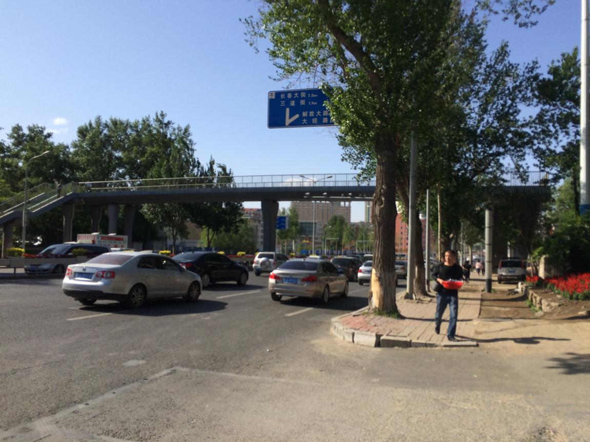 图说：事发处200米外就是人行过街天桥 记者 初阳  摄.jpg