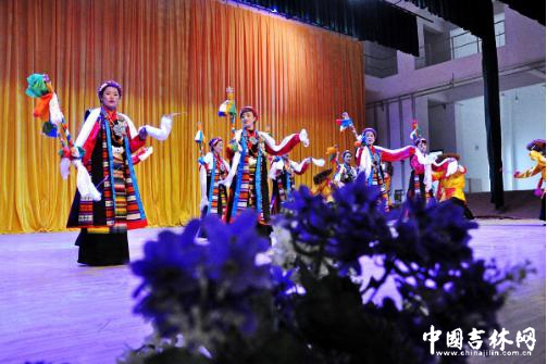 演员为藏胞表演舞蹈 演员为藏胞表演舞蹈