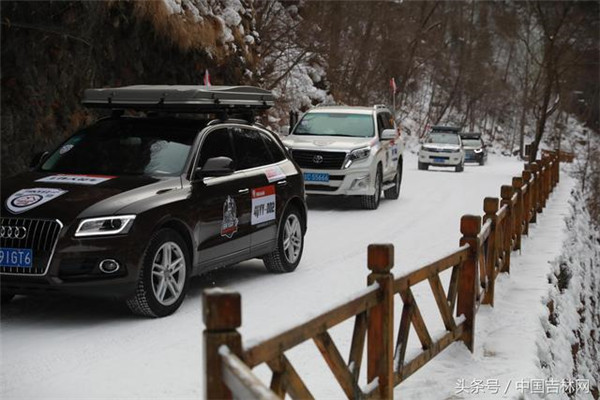 参加高山雪原汽车拉力赛的选手们穿越望天鹅景区