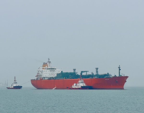 “POLAR号”绿氨运输船舶驶离连云港港口外锚地，即将靠岸加注。.jpg