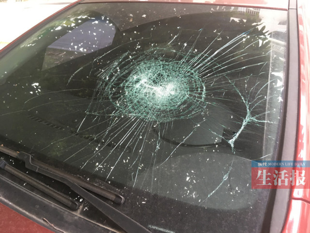 广西大学东校园一男子连砸7辆车 边砸边喊想坐牢