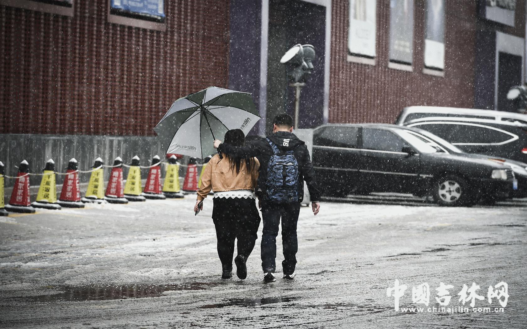 吉林省长春市遭遇大范围雨夹雪天气